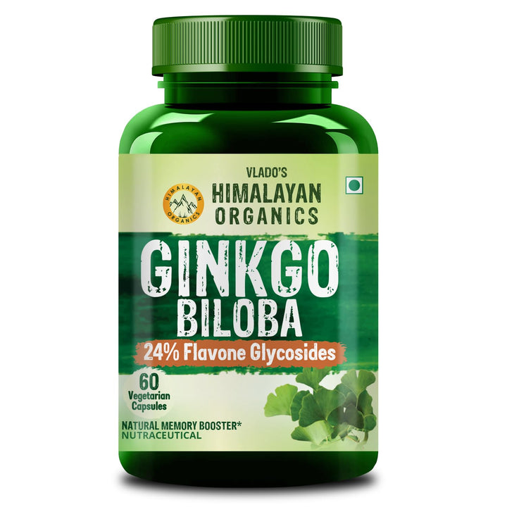 Vlado's Himalayan Organics Ginkgo Biloba for Healthy Brain Functions - 60 Capsules