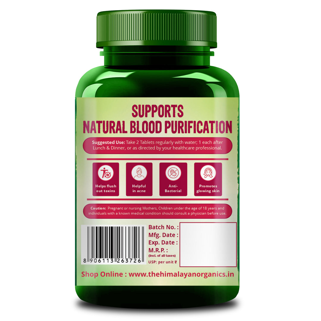 Vlado's Himalayan Organics Blood Detox | Beetroot Curcumin Manjistha Extracts | Pimple & Acne Control | Natural Purifier & Cleanser – 60 Tablets