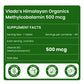 Vlado's Himalayan Organics Vitamin B12 Supplements 500 mcg - Methylcobalamin B12 Vitamin Tablets for Men & Women - 60 Veg Tablets