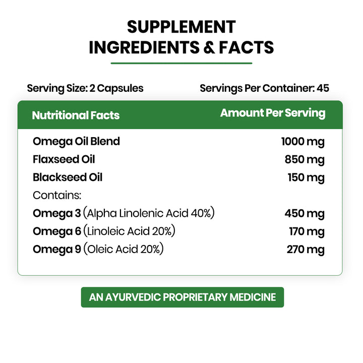Vlado's Himalayan Organics Omega 3 6 9-2000mg/Serving I Vegetarian Omega 3 I Source from Flax Seed I Support Muscle,Bone,Heart & Skin - No Fish Burps Oil Used Capsules for Men & Women- 90 Capsules