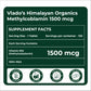 Vlado's Himalayan Organics Vitamin B12 Tablets 1500 mcg as Methylcobalamin Vitamin B12 Supplements for Men & Women -120 Veg tablets (4 Months Supply Pack)