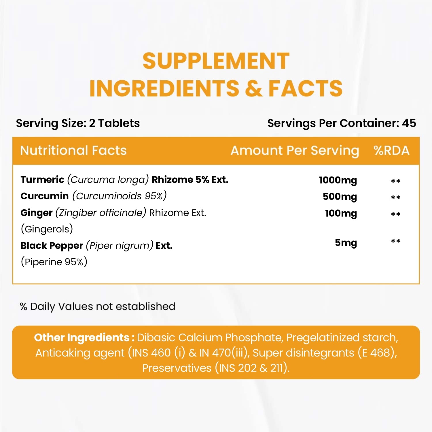 Vlado's Himalayan Organics Curcumin With Biopiperine 1500mg Tablets With 95% Curcuminoids Supplements For Better Absorption | Good For Skin & Joint pains | Immunity Booster for Men And Women - 90 Veg Tablets