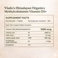 Vlado's Himalayan Organics Vitamin B12 1500mcg with Vitamin D3 | Methylcobalamin 1500mcg with Vitamin D Tablets with Alpha Lipoic Acid , Folic Acid I B12 Vitamin Tablets - Best Vitamin B-12 Supplement For Men & Women - 60 Tablets