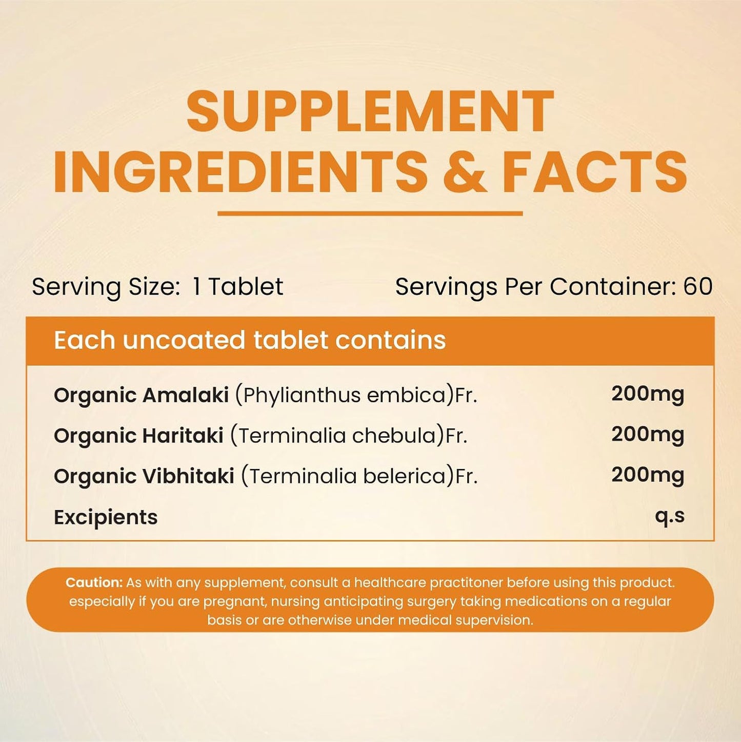 Vlado's Himalayan Organics Triphala Tablets 100% Organic | Supports Healthy Digestion | Improves Bowel Wellness | Relieves Constipation | Pure Herbs Used |100% Ayurvedic | trifala 60 Tablets.