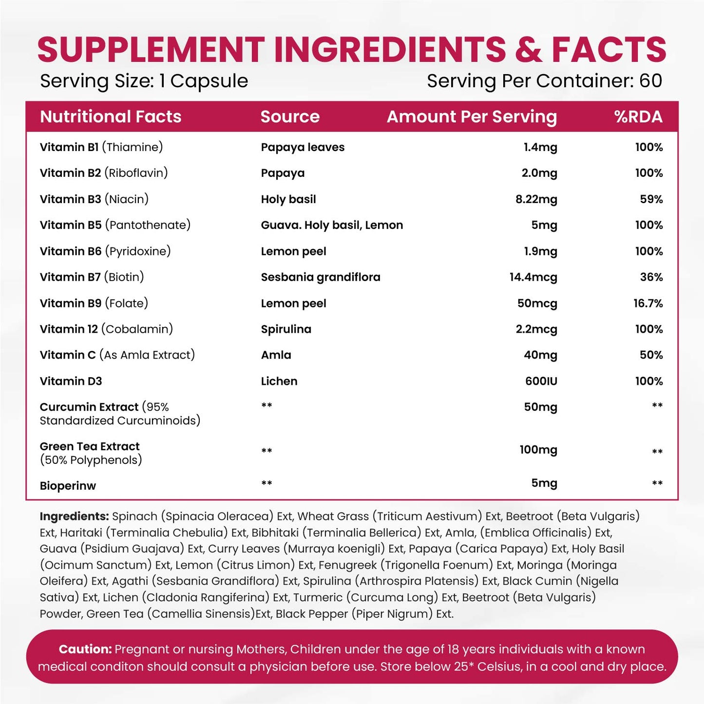 Vlado's Himalayan Organics plant based Collagen Builder for Hair and Skin with Biotin and Vitamin C - 60 Veg Capsules
