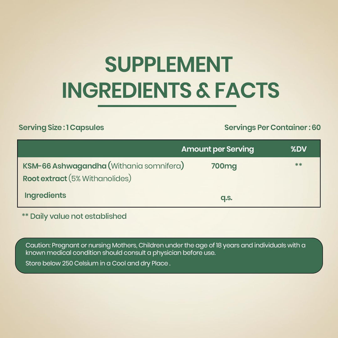 Vlado’s Himalayan Organics KSM66 Ashwagandha 700 Mg I 5% Withania Somnifera I Pure Ashwagandha Men & Women (60 Capsules)