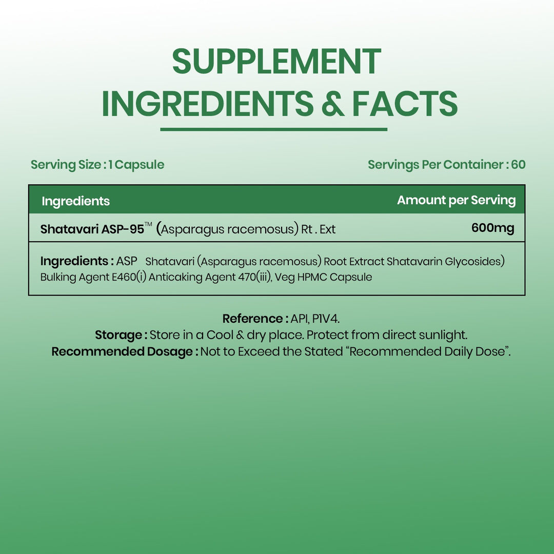 Vlado's Himalayan Organics Shatavari Extract 600 Mg Supplement for Women’s Hormone Balance & Wellness | Boosts Immunity, Supports Digestion & Overall Vitality - 60 Veg Capsule