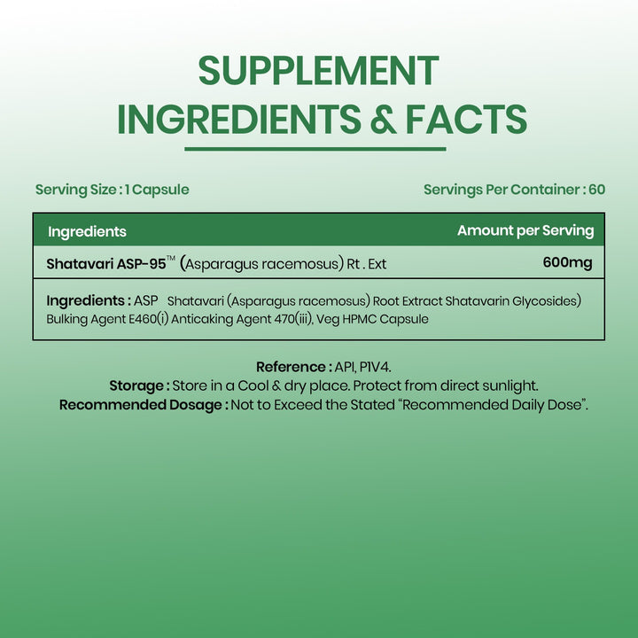 Vlado's Himalayan Organics Shatavari Extract 600 Mg Supplement for Women’s Hormone Balance & Wellness | Boosts Immunity, Supports Digestion & Overall Vitality - 60 Veg Capsule