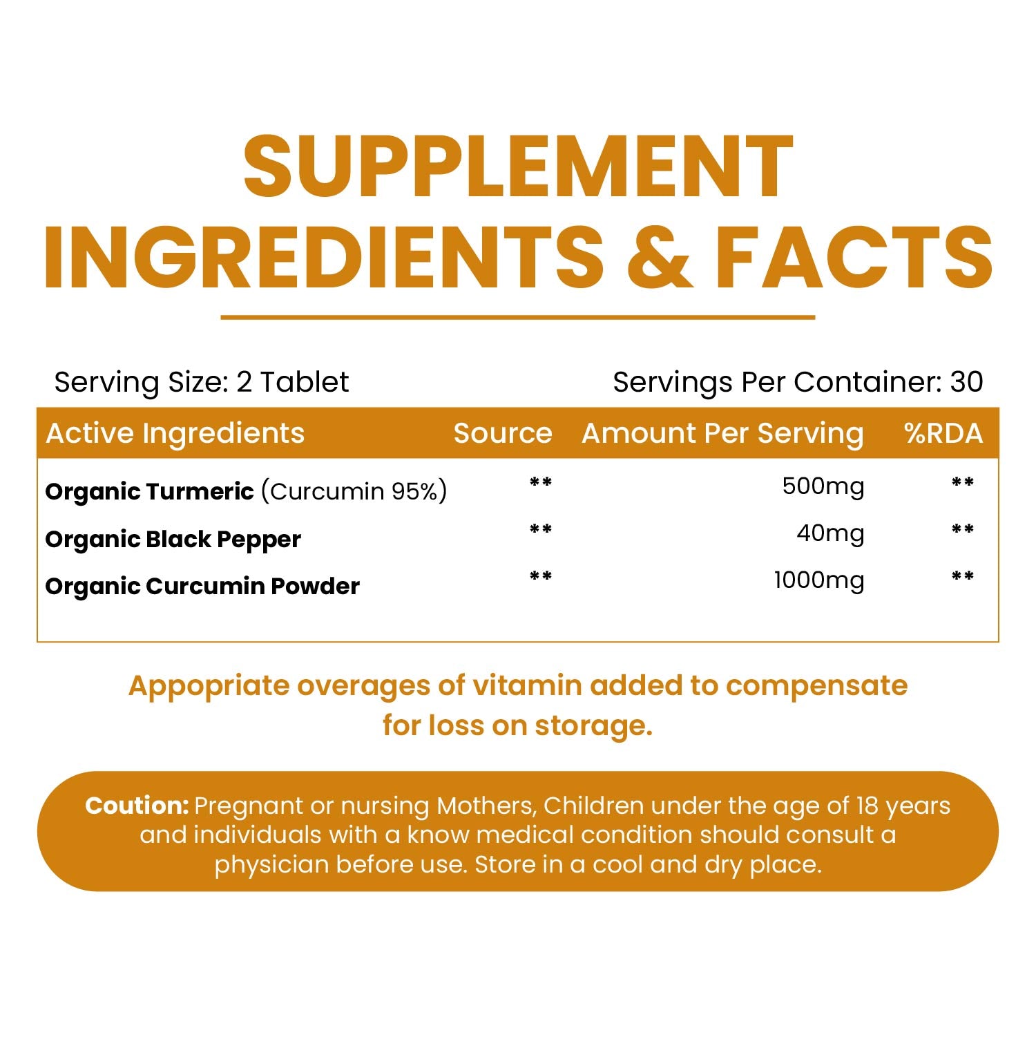 Vlado's Himalayan Organics - Organic Curcumin Tablets 1500+ Mg/Serving with Black Pepper and 95% Curcuminoids | Anti inflammatory Supplement for Adults | With Curcuma Longa, Turmeric | 60 Veg Tablets