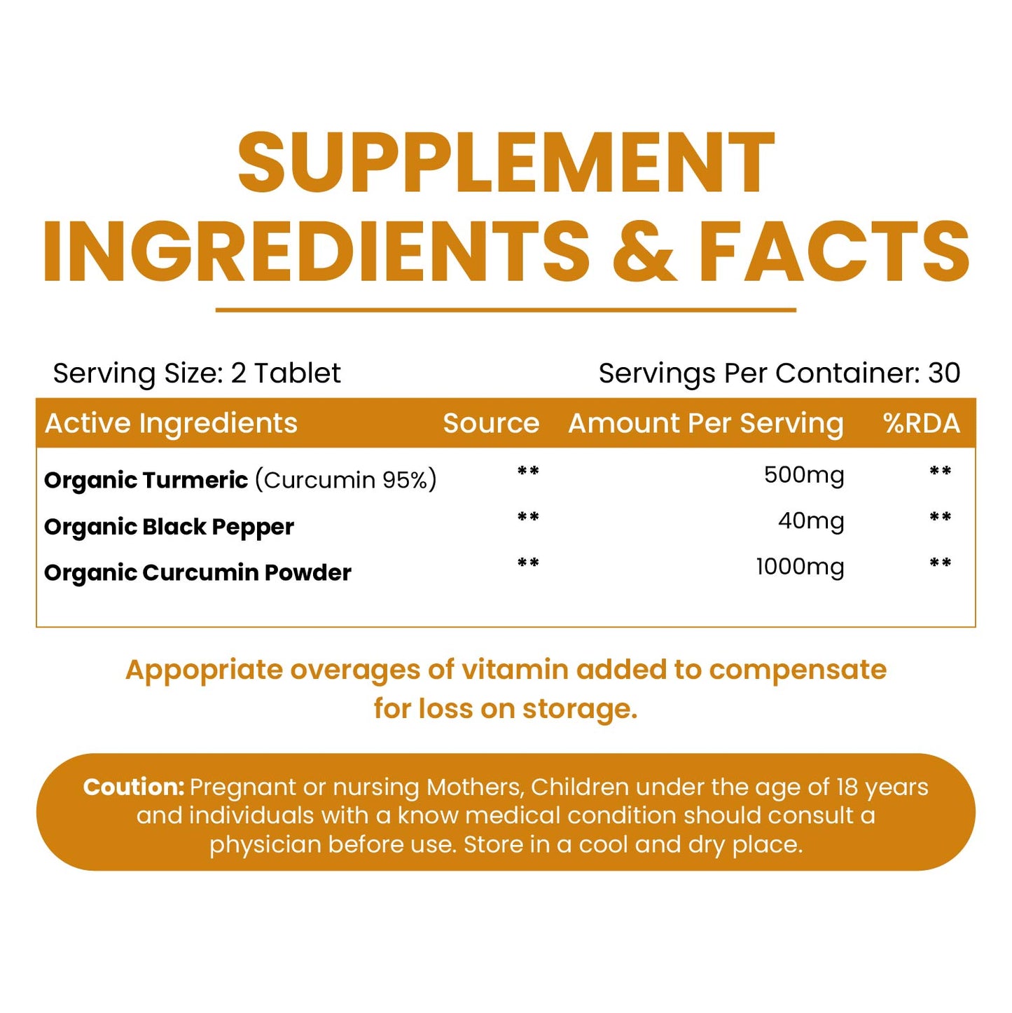 Vlado's Himalayan Organics - Organic Curcumin Tablets 1500+ Mg/Serving with Black Pepper and 95% Curcuminoids | Anti inflammatory Supplement for Adults | With Curcuma Longa, Turmeric | 60 Veg Tablets