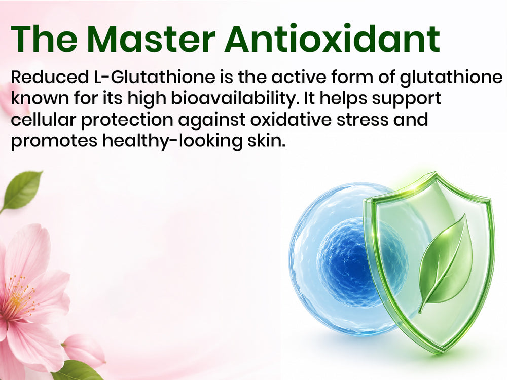 Vlado’s Himalayan Organics L-Glutathione Reduced + With Hyaluronic Acid Vitamin E + Biotin | Support Skin Health | Reduce Dark Spot