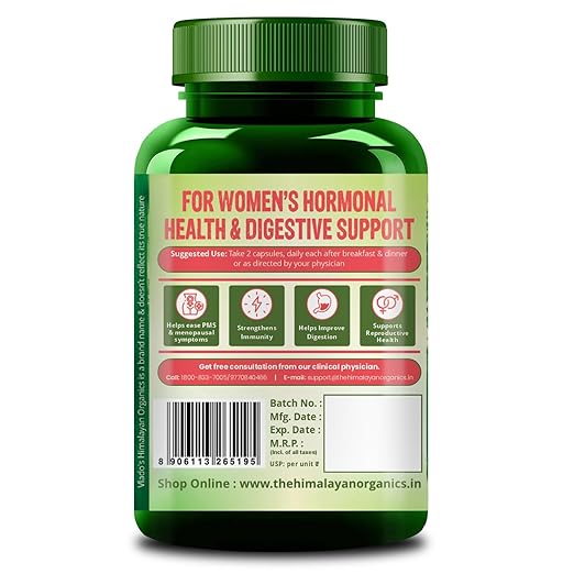 Vlado's Himalayan Organics Shatavari Extract 600 Mg Supplement for Women’s Hormone Balance & Wellness | Boosts Immunity, Supports Digestion & Overall Vitality - 60 Veg Capsule