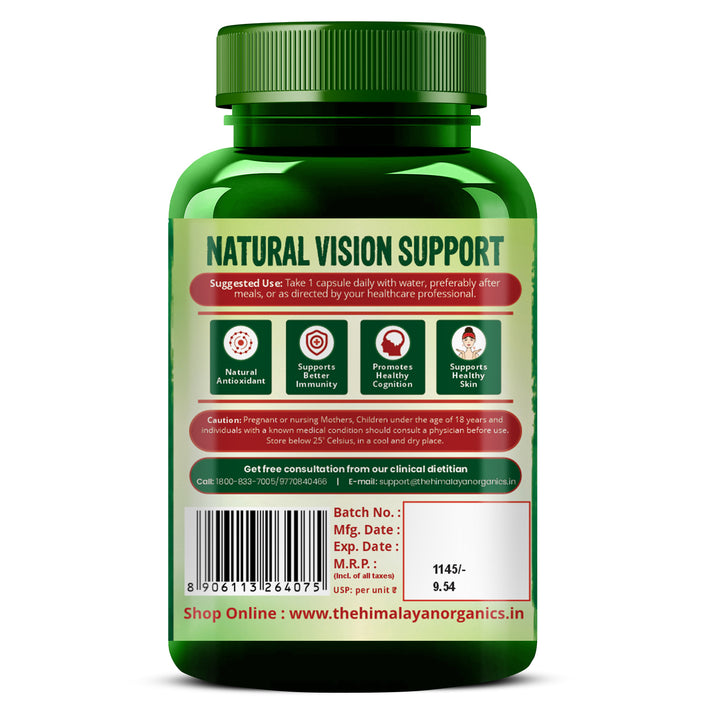 Vlado's Himalayan Organics Vitamin A Supplement Supports Healthy Eye Sight | Natural Anti-Oxidant (120 Capsules)