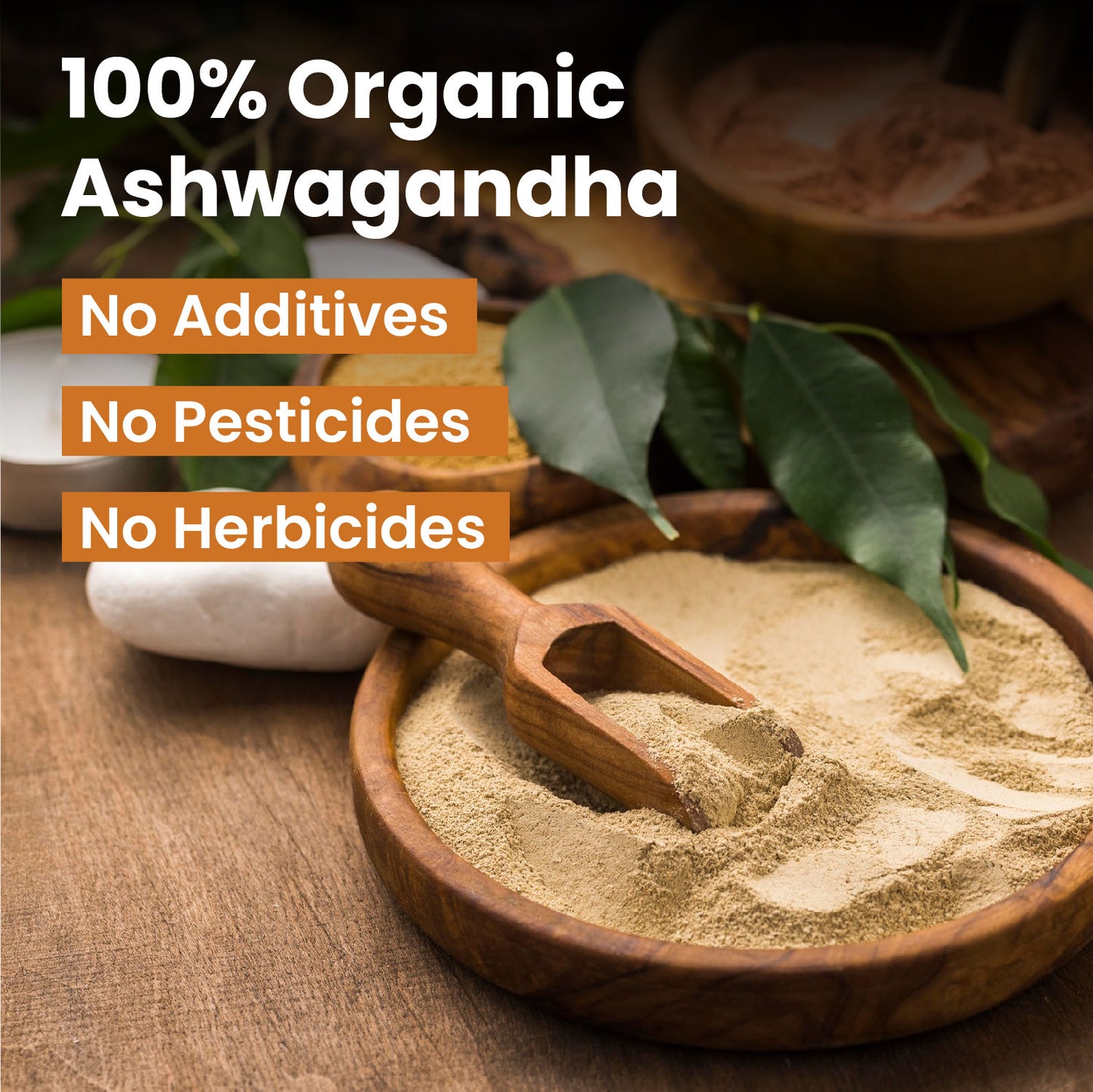 Vlado's Himalayan Organics 100% Organic Ashwagandha Powder 100gm - Withania Somnifera | Pure Ashwagandha Powder Organic -Support Muscle Recovery & Boost Energy Level | USDA Certified for Vitality, Strength & Stress Management | 100gm