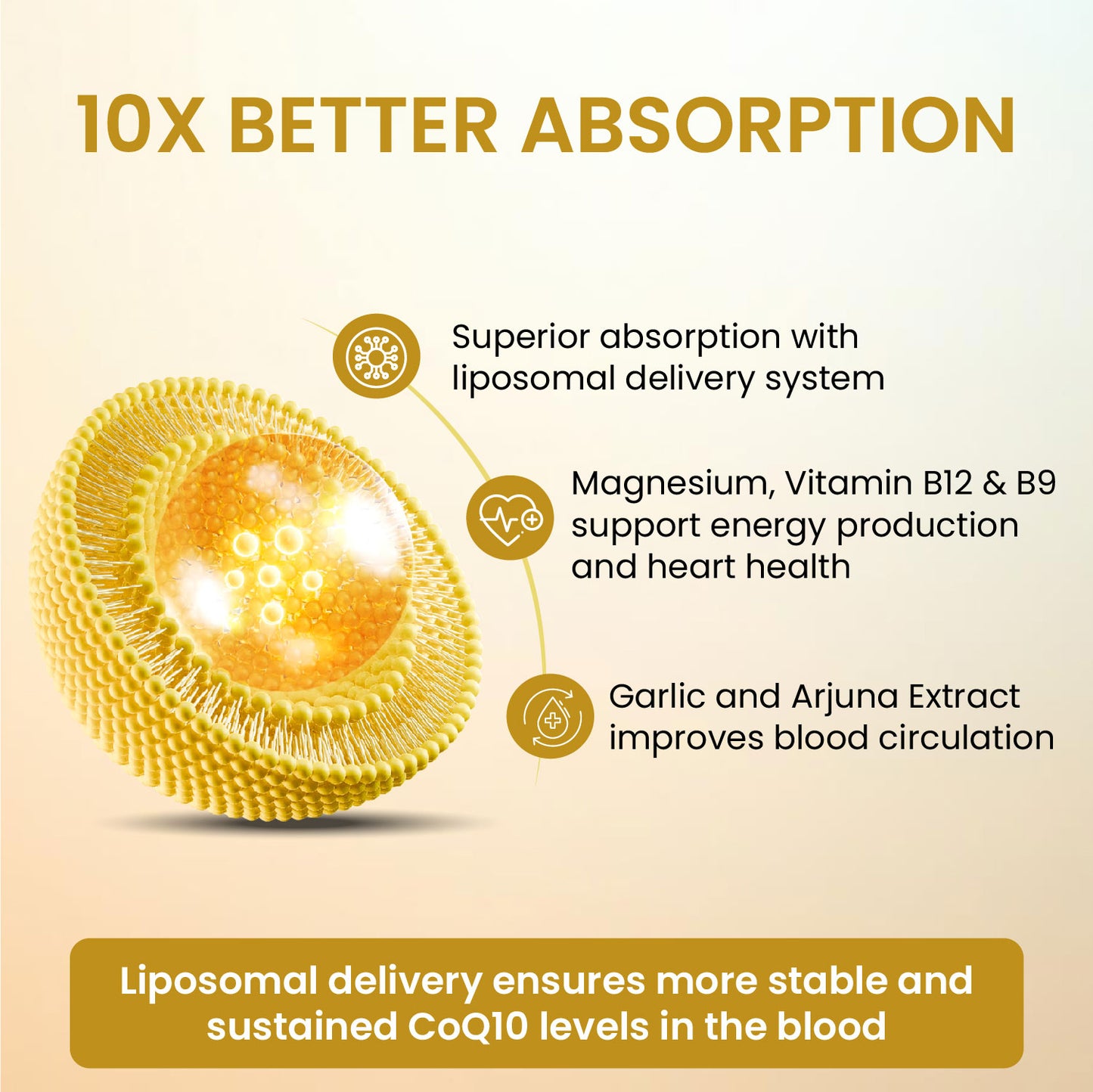 Vlado's Himalayan Organics Liposomal Coenzyme Q10 | CoQ10 Supplement 300mg+ with Magnesium, Vitamin B9 & B12, D-Chiro-Inositol, ,Garlic, Arjuna, Methyl, Folate | High Absorption I Coq10 Ubiqinol Supports Heart Health and Vascular Health  – 30 Capsules