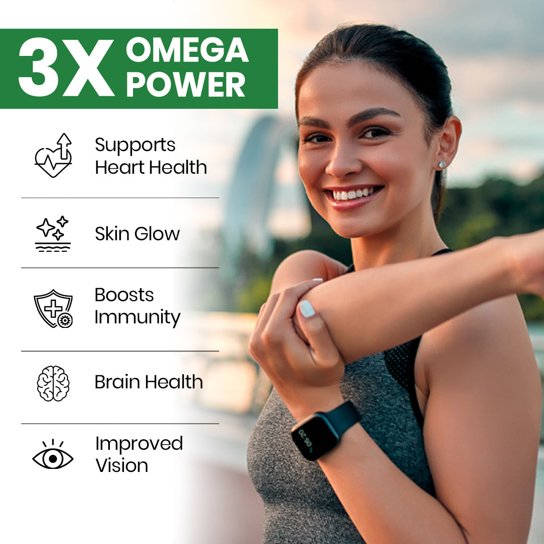 Vlado's Himalayan Organics Flax Seed Oil Omega 3 6 9 Vegan Natural Nutrition Supplement for Muscle , Bone , Heart & Skin - Veg Capsules 90 Count