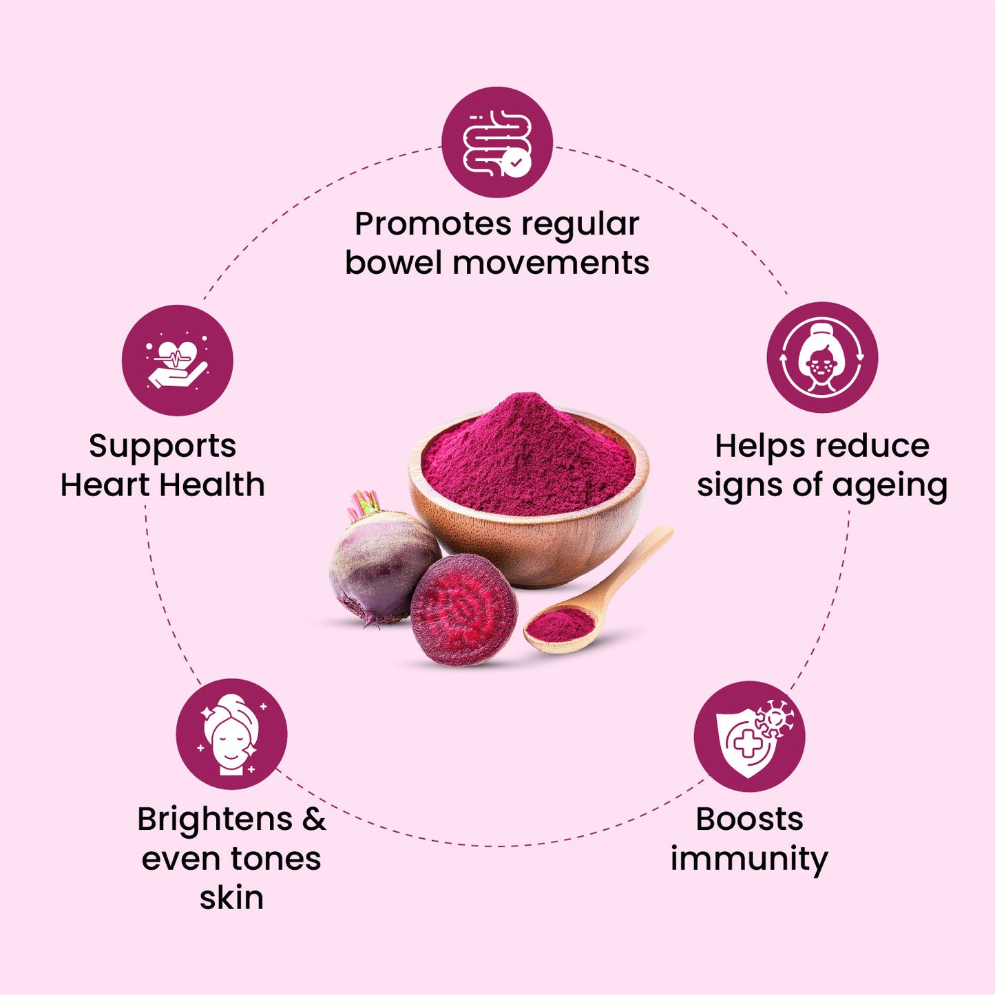Vlado's Himalayan Organics Beetroot Powder For Face, Skin & Hair I Drinking | Eating | 100% Pure | Boost Energy | Shining Skin | Rich In Antioxidants Natural Brightening, Anti-Aging & Glowing Complexion 100g
