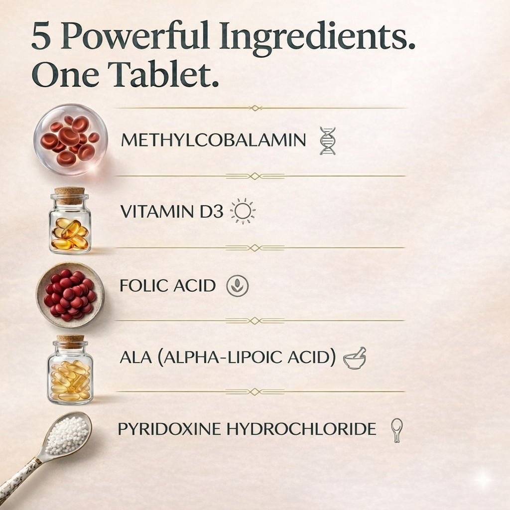 Vlado's Himalayan Organics Vitamin B12 1500mcg with Vitamin D3 | Methylcobalamin 1500mcg with Vitamin D Tablets with Alpha Lipoic Acid , Folic Acid I B12 Vitamin Tablets - Best Vitamin B-12 Supplement For Men & Women - 60 Tablets