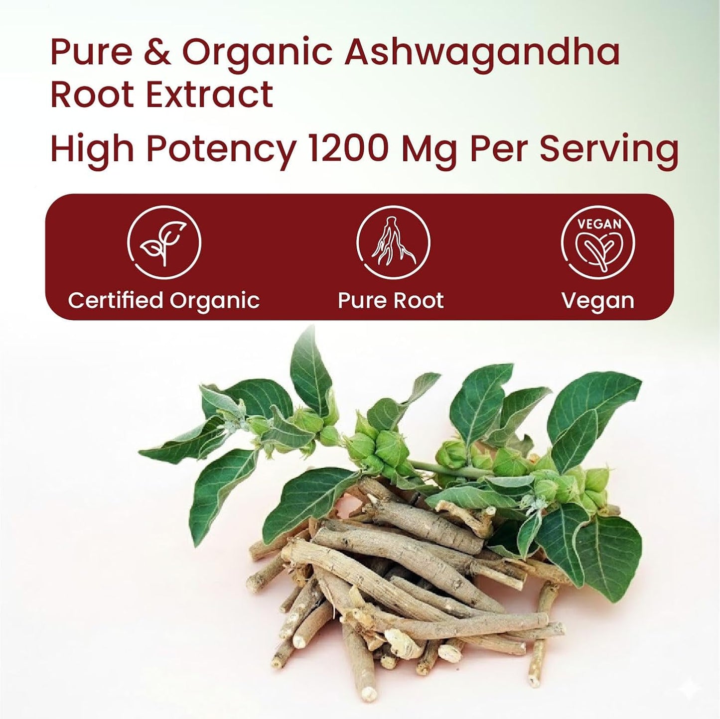 Vlado's Himalayan Organics Organic Ashwagandha 1200mg Tablets | Stress & Anxiety Relief Tablets | Ashwagandha Powder tablet 1000 mg | Rejuvenates Mind & Body General Wellness - 60 Tablets,