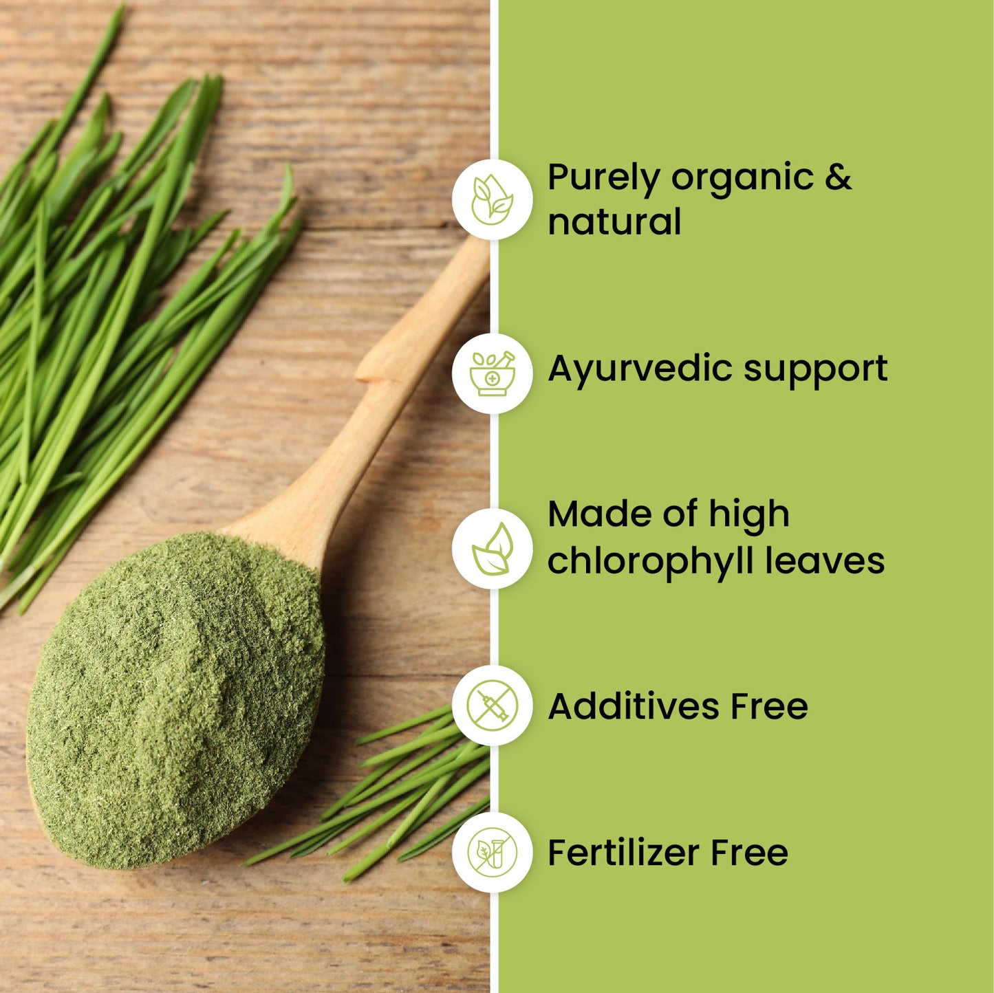 Vlado's Himalayan Organics 100% Natural Organic Wheatgrass Powder | USDA Certified I Wheat Grass Powder | Organic Wheatgrass Juice | Ayurvedic Support For Natural Detox | Immunity Booster | Herbal Supplement - 100g