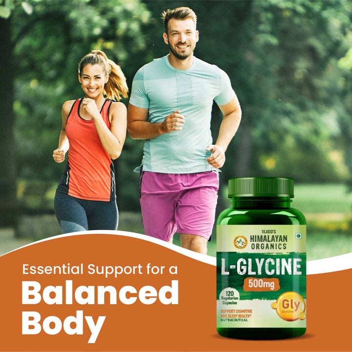 Vlado’s Himalayan Organics L-Glycine 500mg Supplement I Supports Healthy Sleep I Strong Immune System I Supports Brain Health -120 Veg Capsules