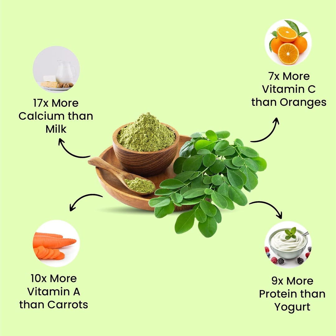 Vlado's Himalayan Organics |Organic Certified Moringa Powder - Natural Superfood with 120+ Nutrients, Antioxidants & Vitamins - Drumstick Leaf powder | Herbal Supplement I for Immunity, Digestion & Energy I Rich In Antioxidant & Protein - 200g