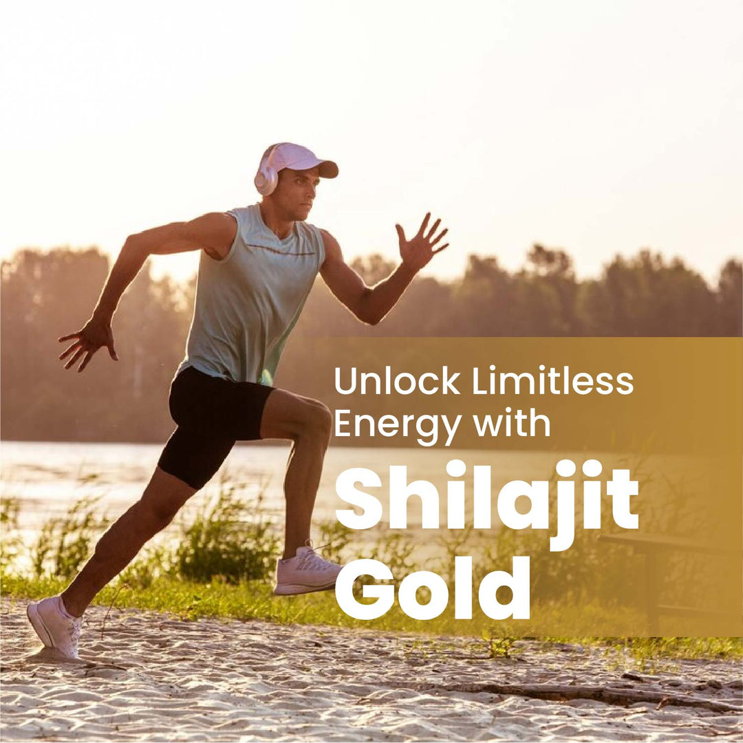 Vlado's Himalayan Organics Pure Shilajit 24 carat Gold with Ashwagandha, Safed musli, Kaunch beej , Gokshura Swarna & Rajat Bhasma +10 more Ayurvedic herbs - -Boost Stamina, Strenght, Energy Power, Build Muscle Mass - 60 Veg Capsules