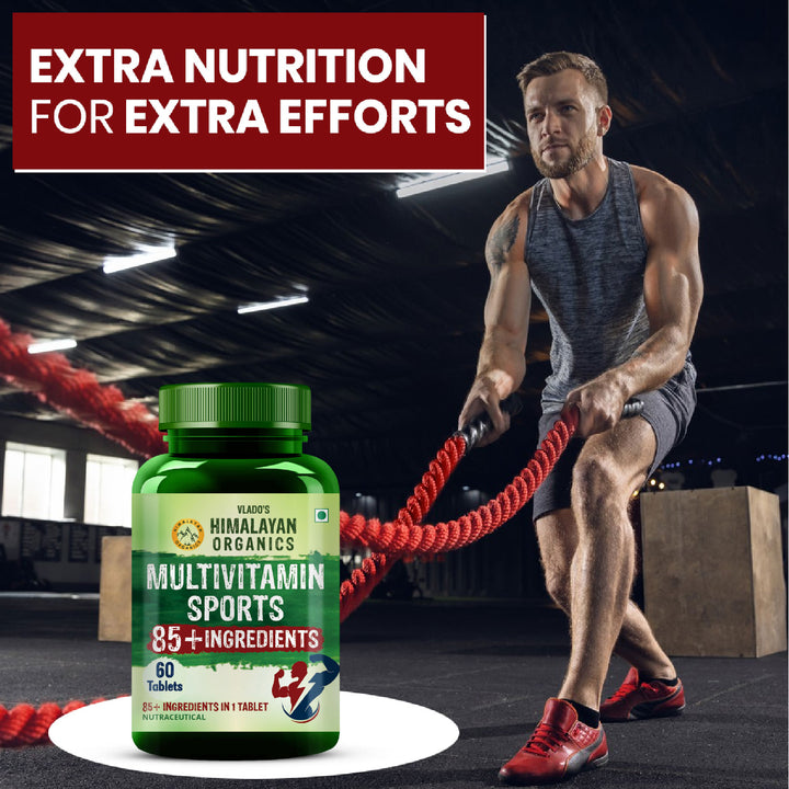 Vlado's Himalayan Organics Multivitamin Sports with 60 + Vital Nutrients & 13 Performance Blends with Enzymes – 60 Tabs
