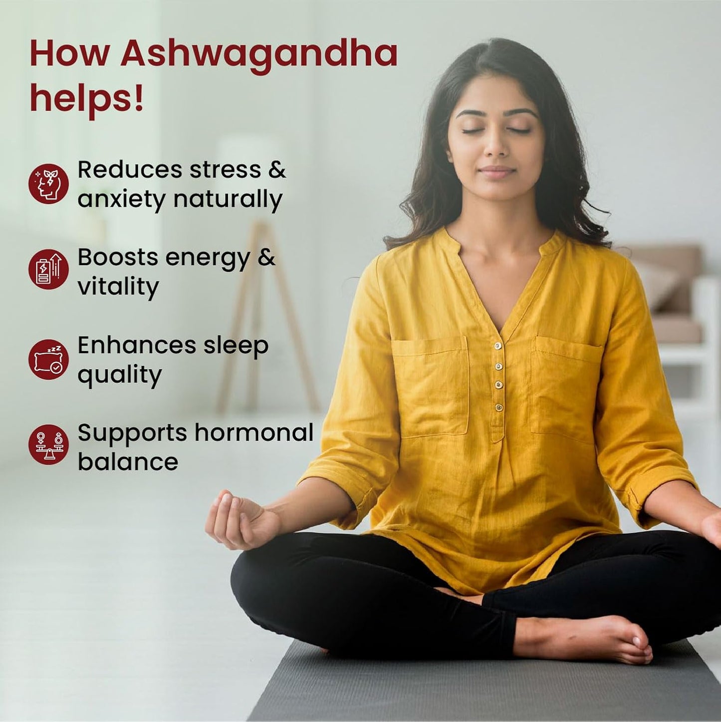 Vlado's Himalayan Organics Organic Ashwagandha 1200mg Tablets | Stress & Anxiety Relief Tablets | Ashwagandha Powder tablet 1000 mg | Rejuvenates Mind & Body General Wellness - 60 Tablets,