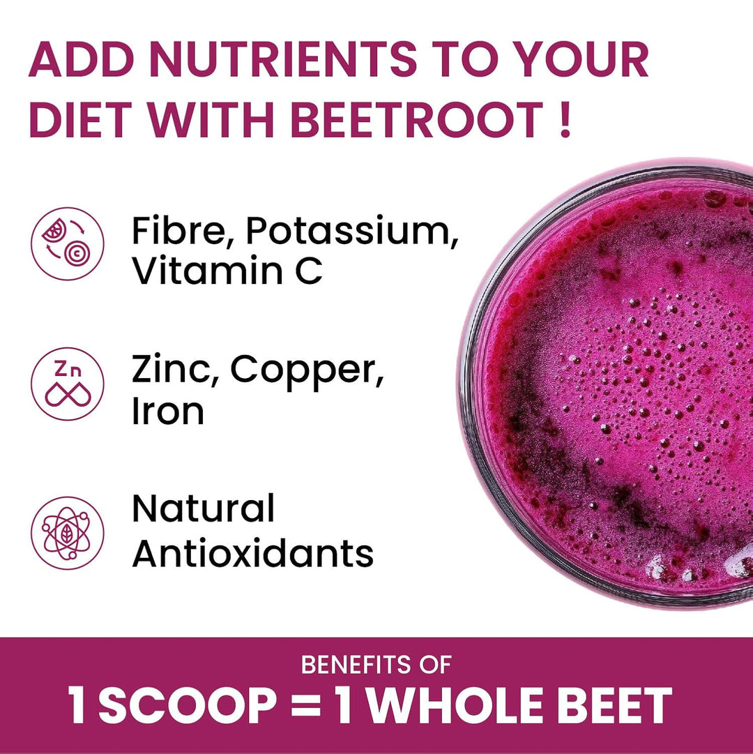 Vlado's Himalayan Organics Beetroot Powder For Face, Skin & Hair I Drinking | Eating | Boost Energy | Shining Skin | Rich In Antioxidants Natural Brightening, Anti-Aging & Glowing Complexion 100g