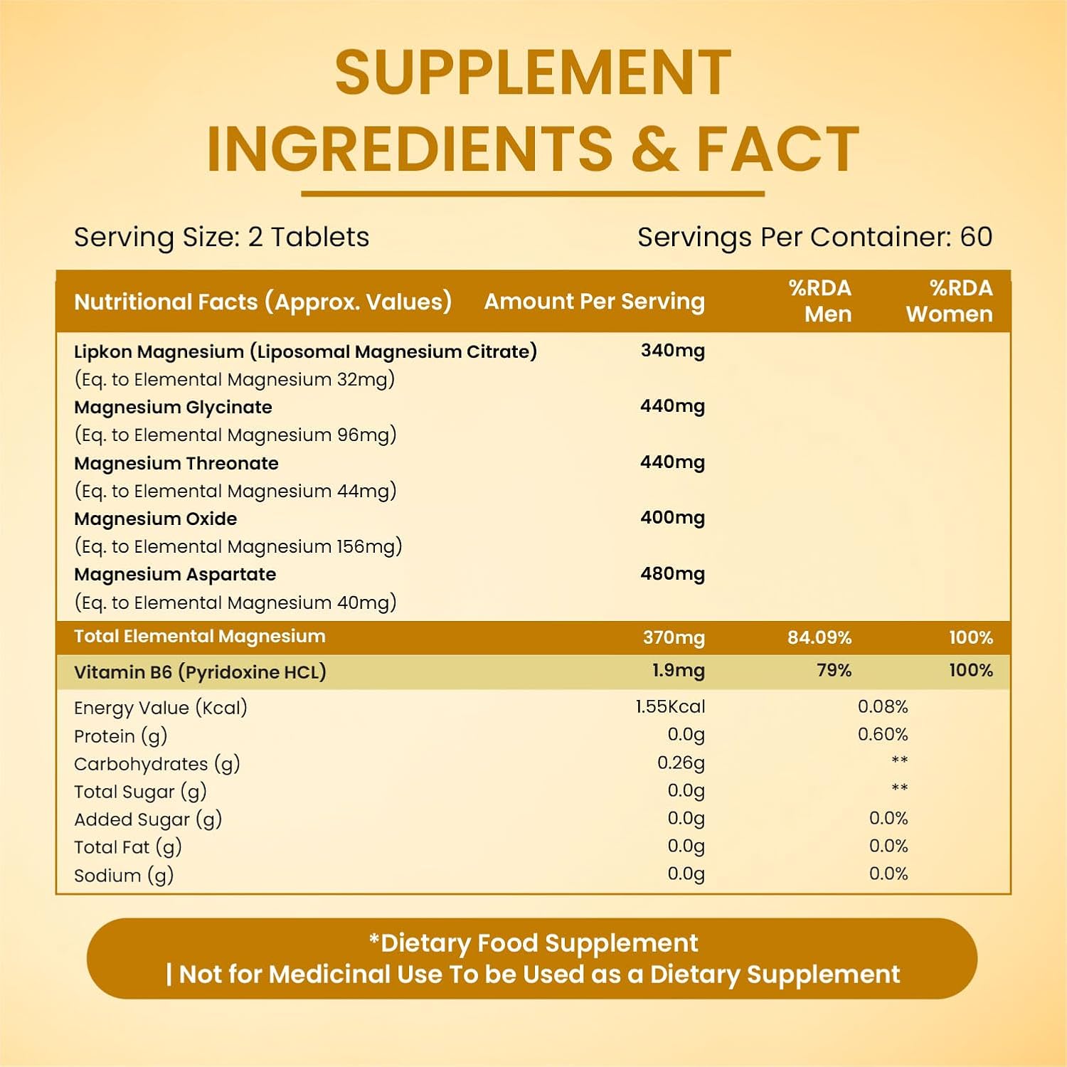 Vlado's Himalayan Organics 5X Strength Liposomal Magnesium Supplement - 2100mg+ with Chelated Magnesium Glycinate | For Sleep, Cramps, Recovery, Nerve & Muscle Function, Clinically Proven, 100% RDA - 120 Tablets