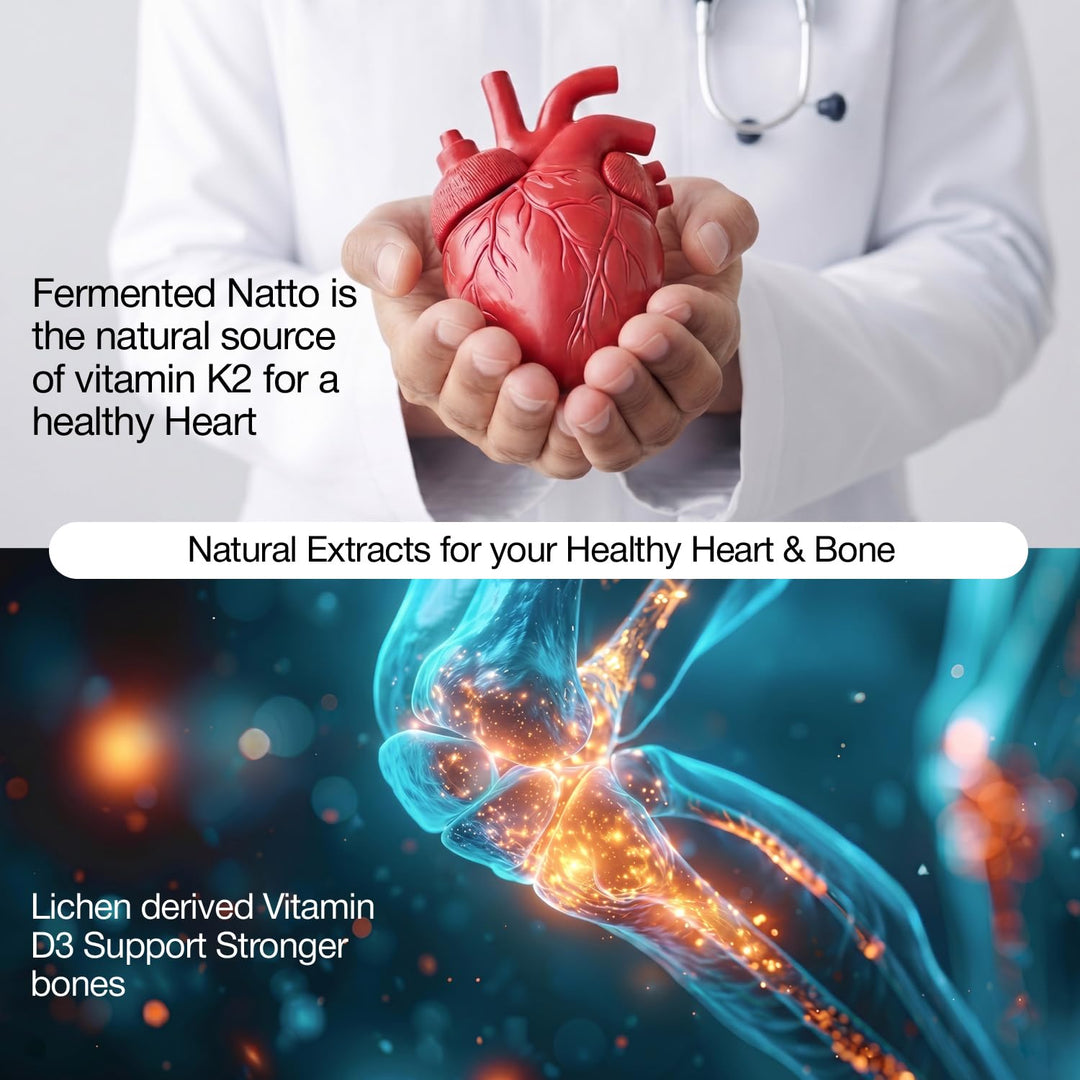 Vlado's Himalayan Organics Plant Based 600iU Supplement | Vitamin D3(Lichen) + K2(Menaquinone Mk7) | Faster Absorption | Boost Immunity | Healthy Bones -60 Veg Capsules