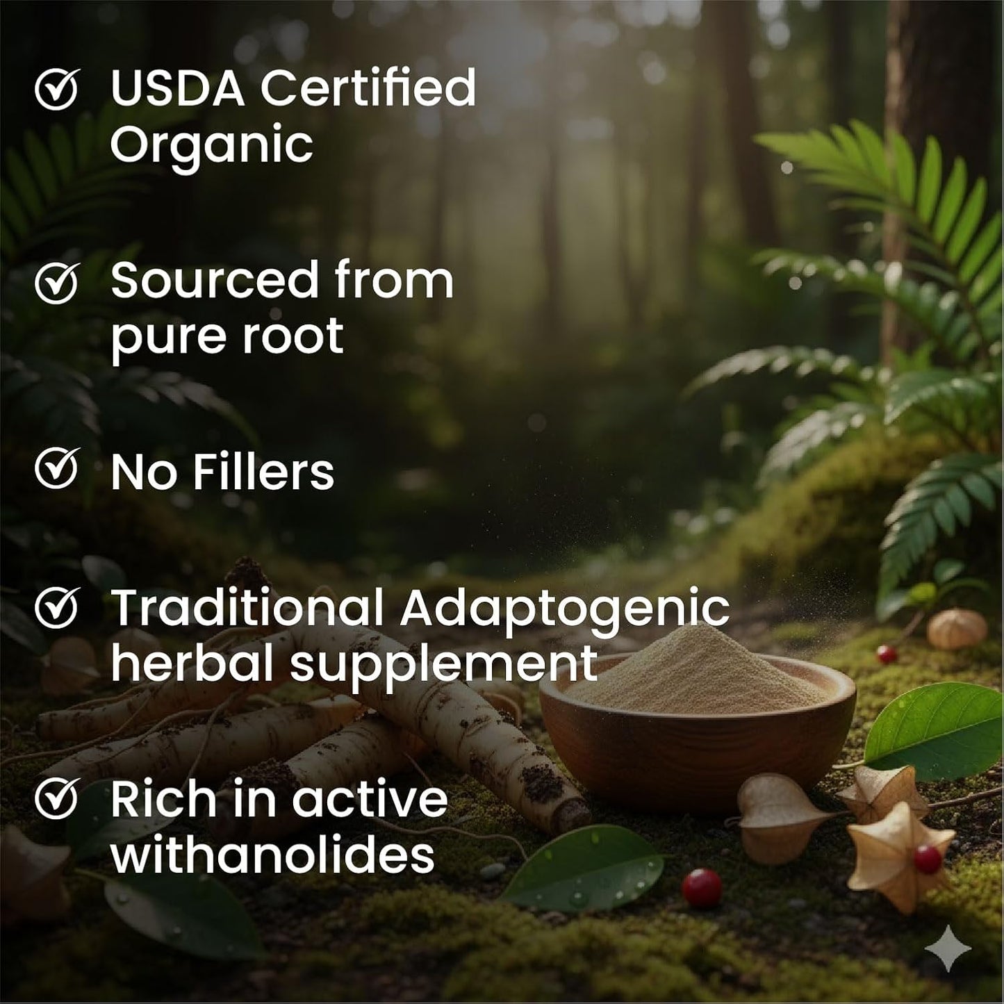 Vlado's Himalayan Organics Organic Ashwagandha 1200mg Tablets | Stress & Anxiety Relief Tablets | Ashwagandha Powder tablet 1000 mg | Rejuvenates Mind & Body General Wellness - 60 Tablets,