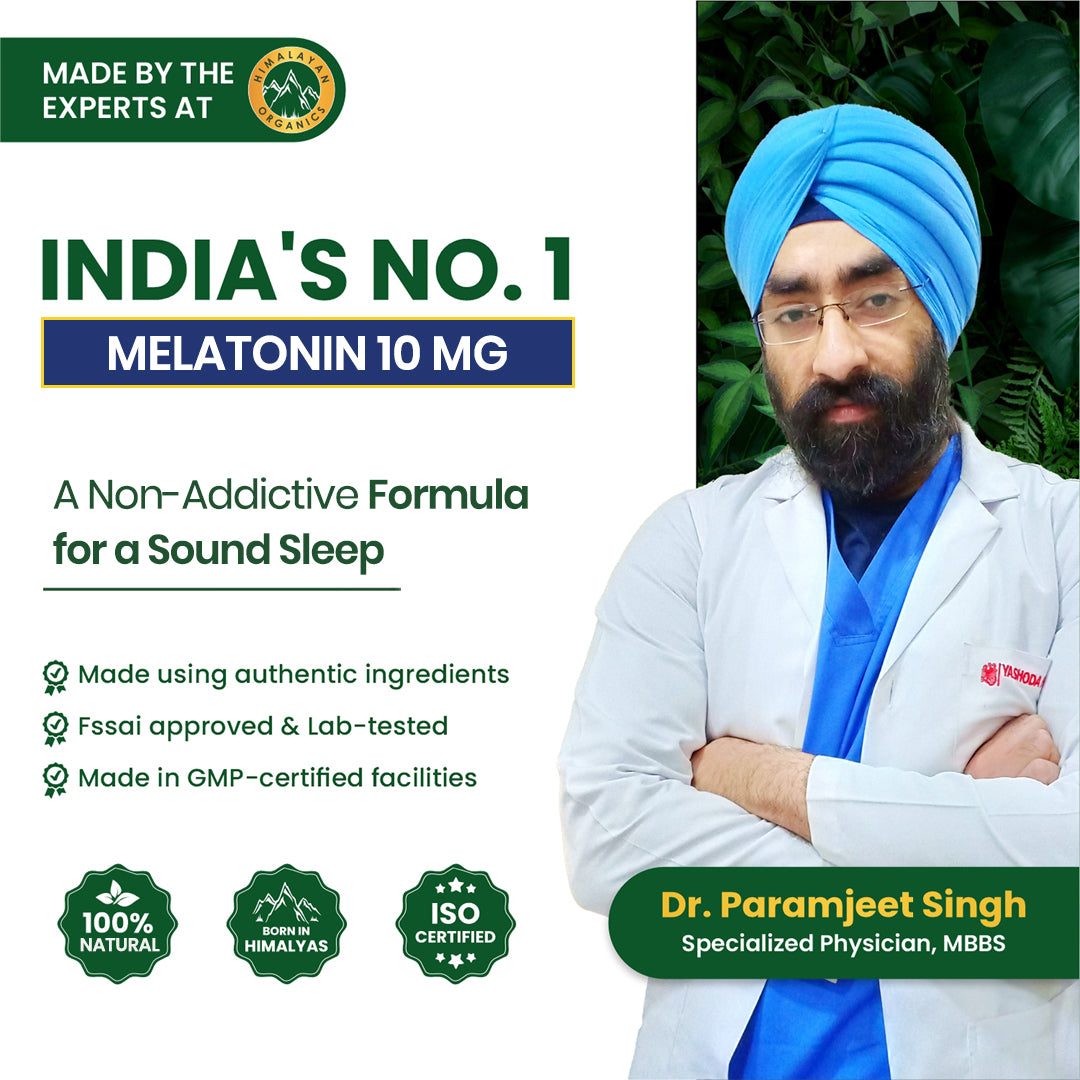 Vlado's Himalayan Organics Melatonin 10 MG Healthy Sleep Cycle | Helps Stress & Anxiety Relief | Improve Concentration | Non-Habit Forming (120 Tablets)