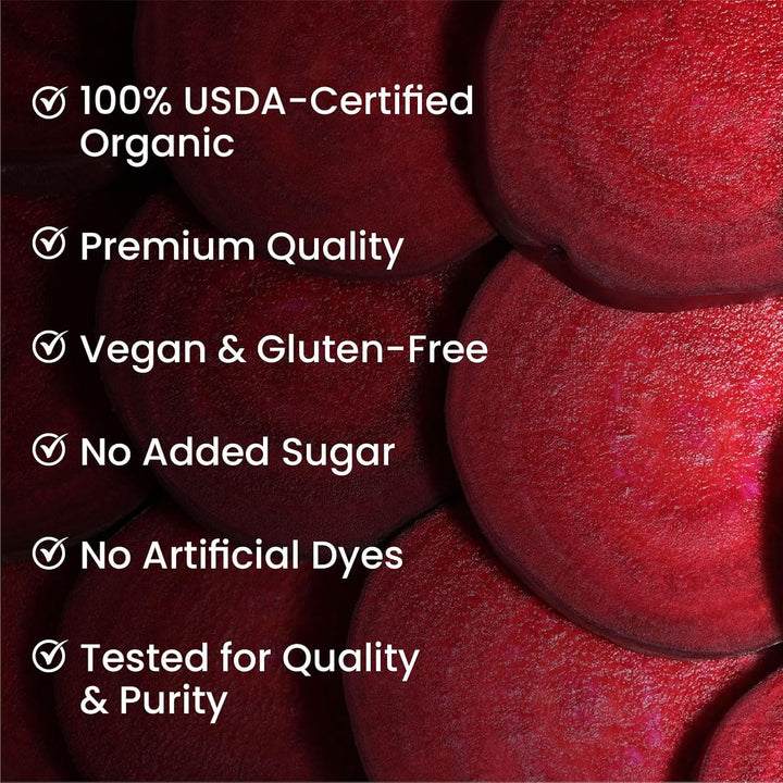 Vlado's Himalayan Organics Beetroot Powder For Face, Skin & Hair I Drinking | Eating | Boost Energy | Shining Skin | Rich In Antioxidants Natural Brightening, Anti-Aging & Glowing Complexion 100g