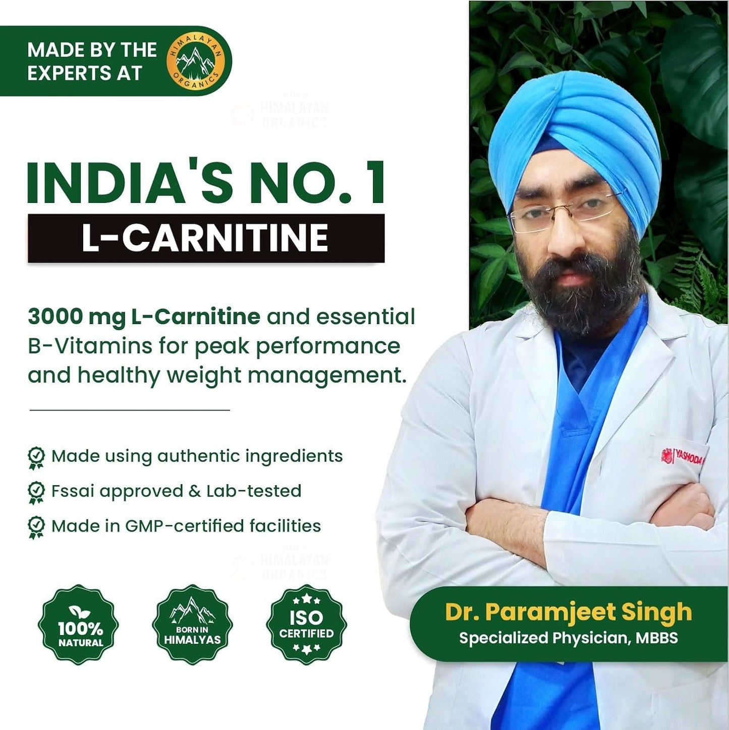 Vlado's Himalayan Organics L Carnitine Liquid 3000 mg I with Vitamin B3, B5, B6 I Pre Workout, Intra Workout & Post Workout Supplement I | Break fat cells for Healthy Weight Loss | 5X Strength | For Men & Women I 30 Servings Strawberry Flavor - 450 ML