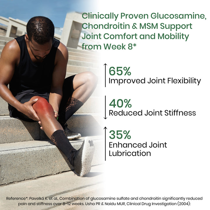 Vlado’s Himalayan Organics Glucosamine Chondroitin MSM Tablets | Cartilage & Joint Support Supplement | Glucosamine for Joint Relieves Pain and Stiffness I Added Collagen peptides, Curcuma, Vitamin D & Boswellia - Pure Veg Formula - 120 Vegetarian Tablets