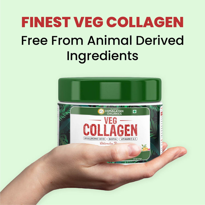 Vlado's Himalayan Organics Plant Based Vegan Collagen supplements - Healthy Skin, Hair & Nails - Skin Radiance - Clinically Proven - Reduce Pigmentation, Dark Spots & Brighten Skin Tone - Supplement for Women - 100 Grams ( Watermelon Flavor )