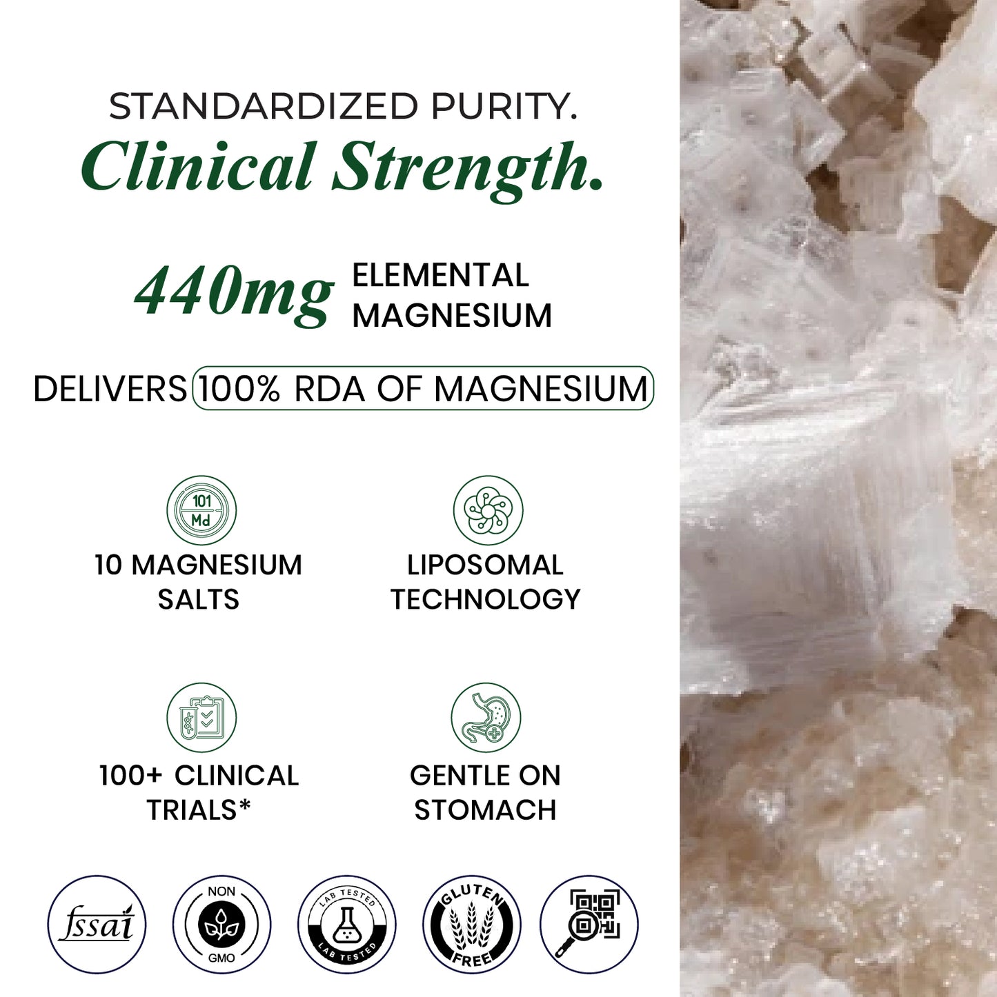 Vlado's Himalayan Organics Magnesium Supplement 28000mg with 10 Chelated Salts Liposomal magnesium citrate , Oxide, Threonate, Aspartate, +2 more with VItamin D3 & B12  I 10X Strength mangesium complex - 60 Veg tablets