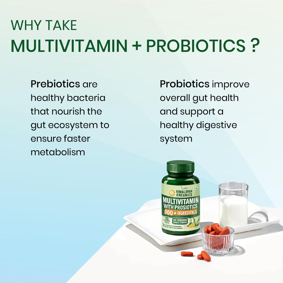 Vlado’s Himalayan Organics Multivitamin for Men & Women with Probiotics | 100+ Nutrients incl. Vitamins B1–B12, C, D & E, Zinc, Iron, Calcium, Biotin | 27+ Herbal Extracts | Supports Immunity, Energy, Stamina, Bone, Skin & Hair | 180 Tablets