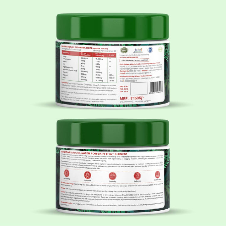 Vlado's Himalayan Organics Plant Based Vegan Collagen supplements - Healthy Skin, Hair & Nails - Skin Radiance - Clinically Proven - Reduce Pigmentation, Dark Spots & Brighten Skin Tone - Supplement for Women - 100 Grams ( Watermelon Flavor )