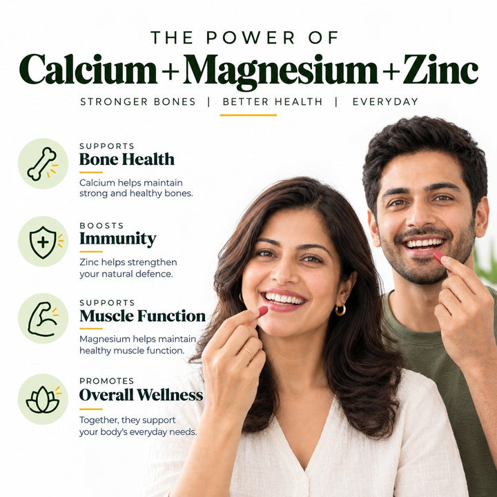 Vlado's Himalayan Organics Calcium Magnesium Zinc Vitamin D3 & B12-60 Vegetarian Tabs