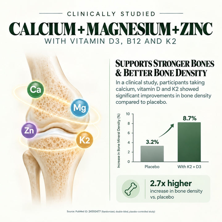 Vlado's Himalayan Organics Calcium Magnesium Zinc Vitamin D3 & B12-60 Vegetarian Tabs