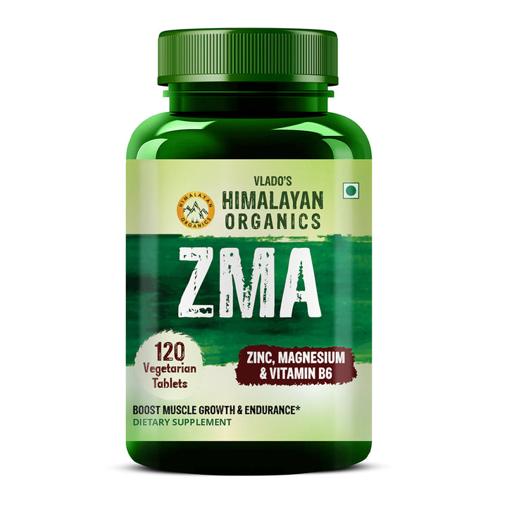 Vlado’s Himalayan Organics ZMA (Zinc Magnesium Aspartate & Vitamin B6) For Men And Women | Nighttime Sports Recovery Supplements | Boost Muscle And Bone Strength | Improve Sleep Quality - 120 Vegetarian Tablets