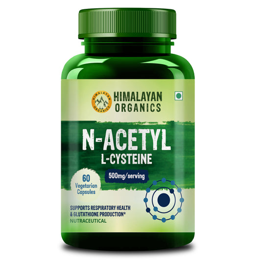 Himalayan Organics N-Acetyl L-Cysteine | Non-GMO | Gluten-Free | Supports Respiratory Health & Gluthathione Production (60 Capsules)