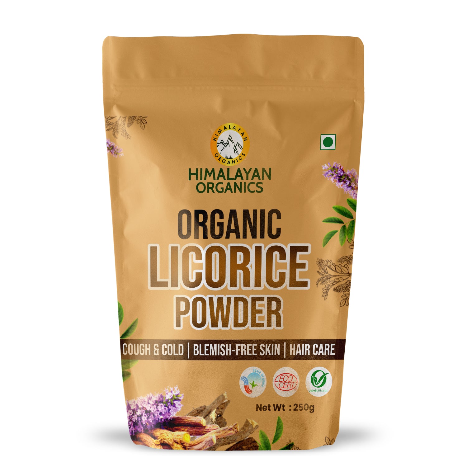 Himalayan Organics Organic Licorice/Mulethi Powder | Cough & Cold, Blemish-free Skin, Hair Care (250 grams)
