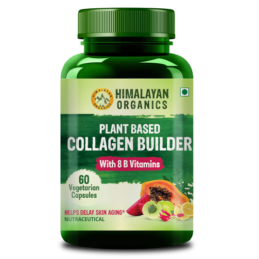 Himalayan Organics plant based Collagen Builder for Hair and Skin with Biotin and Vitamin C - 60 Veg Capsules