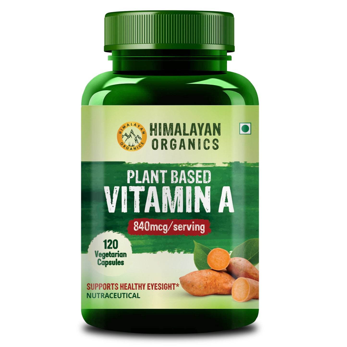 Himalayan Organics Vitamin A Supplement Supports Healthy Eye Sight | Natural Anti-Oxidant (120 Capsules)