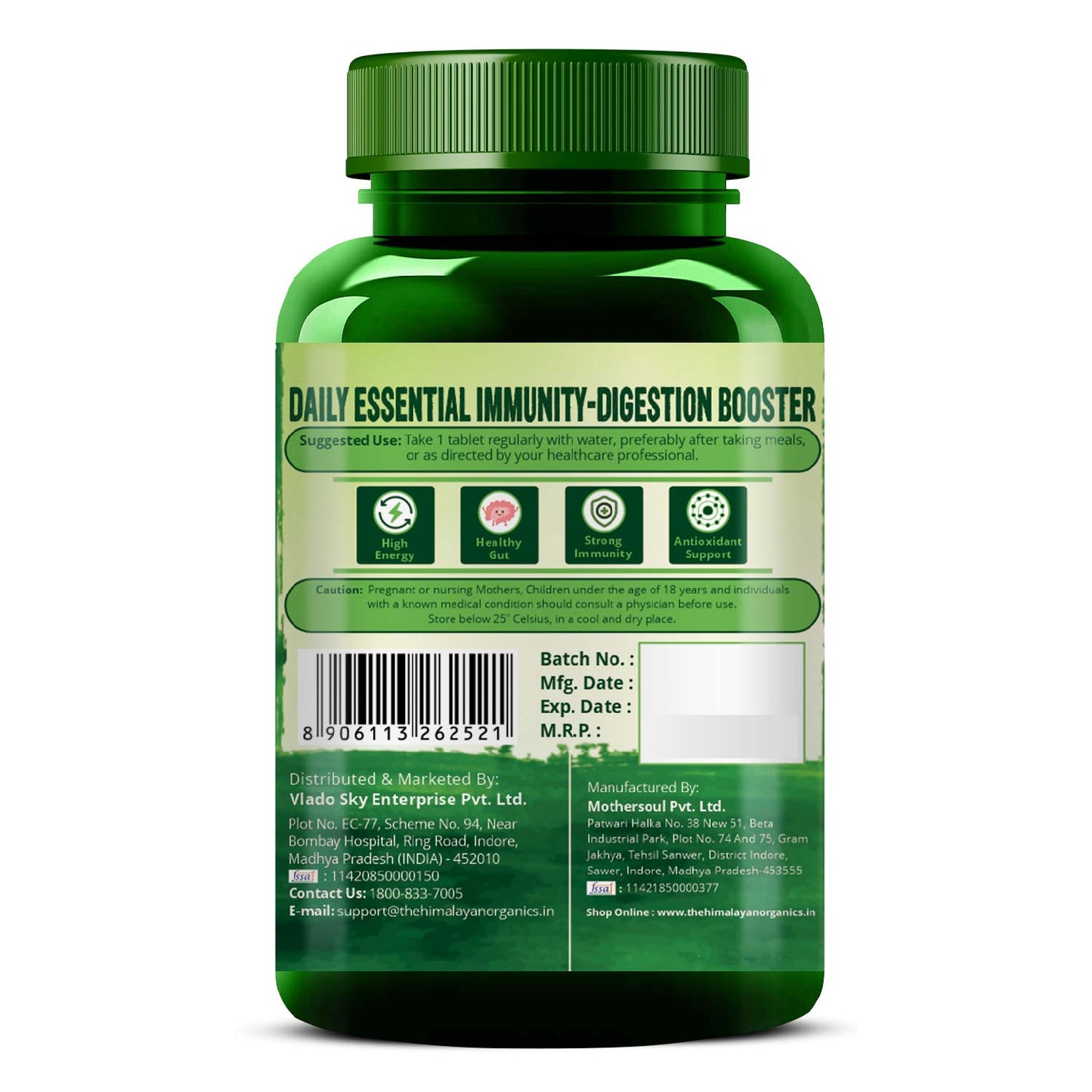 Vlado's Himalayan Organics Immunity Multivitamin with Probiotics with Vitamin C, D, K2, Zinc, Ginseng, Giloy, Biotin For Men & Women - 180 Veg Tablets