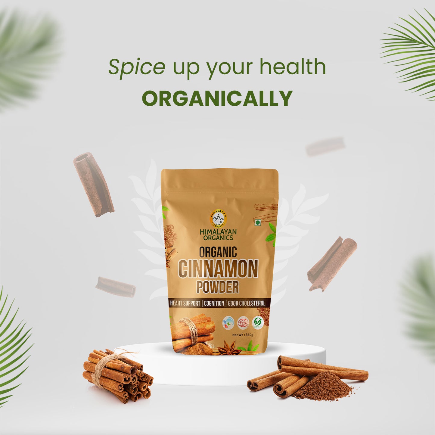 Himalayan Organics Organic Cinnamon/Dalchini Powder | Heart Support, Cognition, Good Cholesterol (350 grams)
